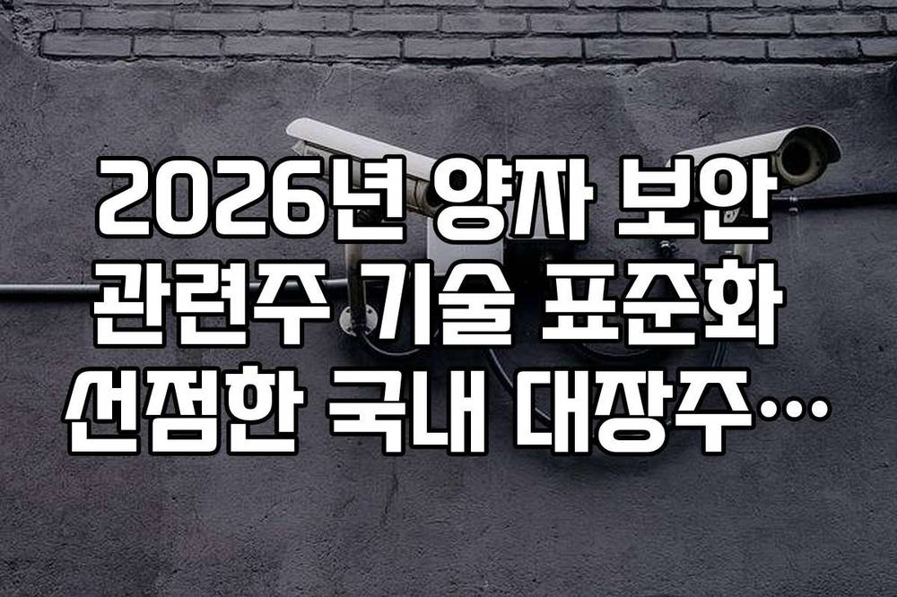 2026년 양자 보안 관련주 기술 표준화 선점한 국내 대장주 가이드