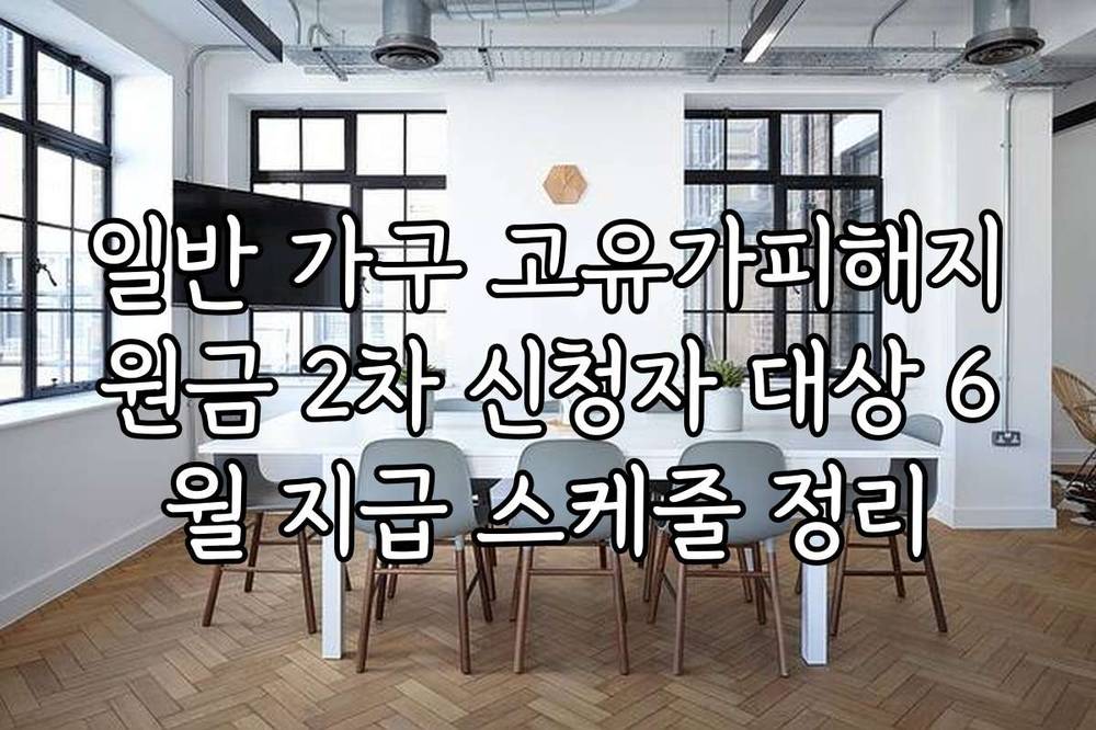 일반 가구 고유가피해지원금 2차 신청자 대상 6월 지급 스케줄 정리