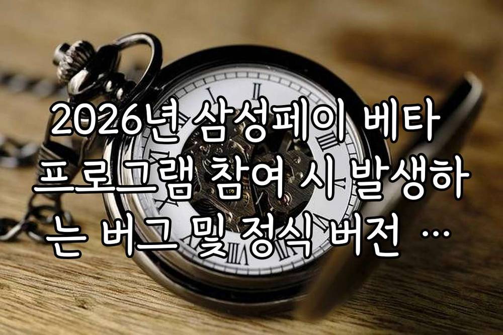 2026년 삼성페이 베타 프로그램 참여 시 발생하는 버그 및 정식 버전 복귀법