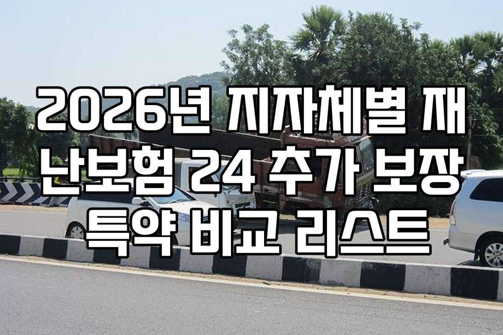 2026년 지자체별 재난보험 24 추가 보장 특약 비교 리스트