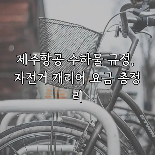 제주항공 수하물 규정, 자전거 캐리어 요금 총정리