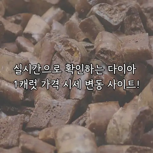 실시간으로 확인하는 다이아 1캐럿 가격 시세 변동 사이트!