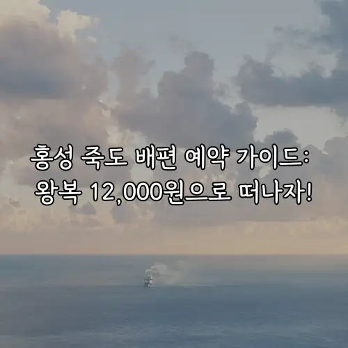 홍성 죽도 배편 예약 가이드: 왕복 12,000원으로 떠나자!