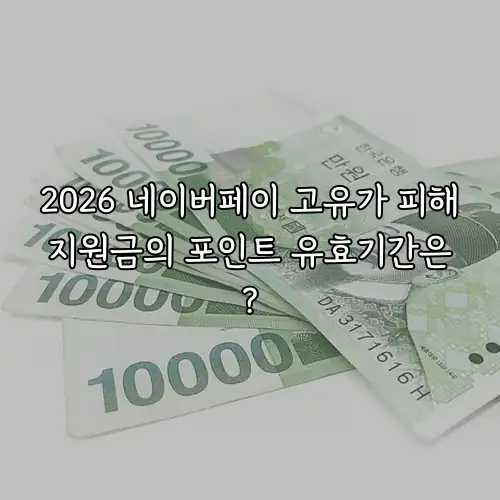 2026 네이버페이 고유가 피해지원금의 포인트 유효기간은?
