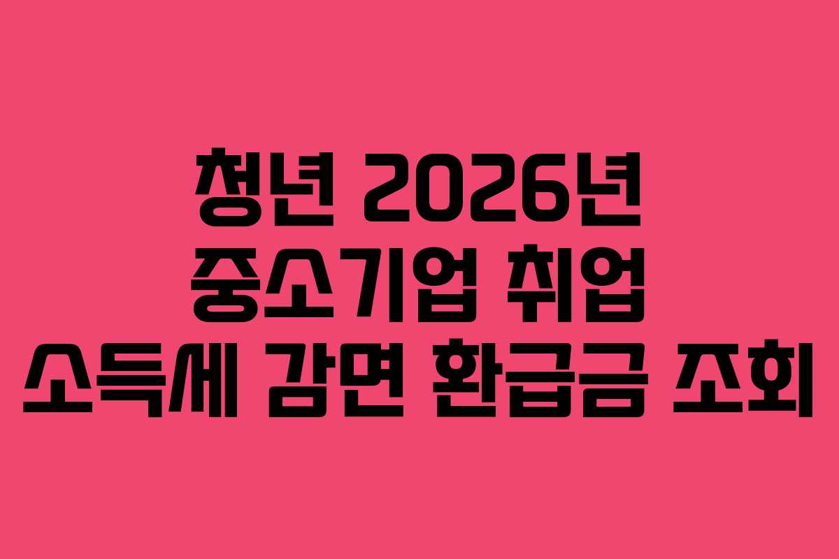 청년-2026년-중소기업-취업-소득세-감면-환급금-조회
