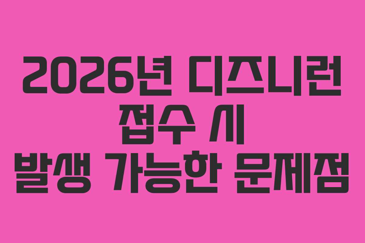 2026년-디즈니런-접수-시-발생-가능한-문제점