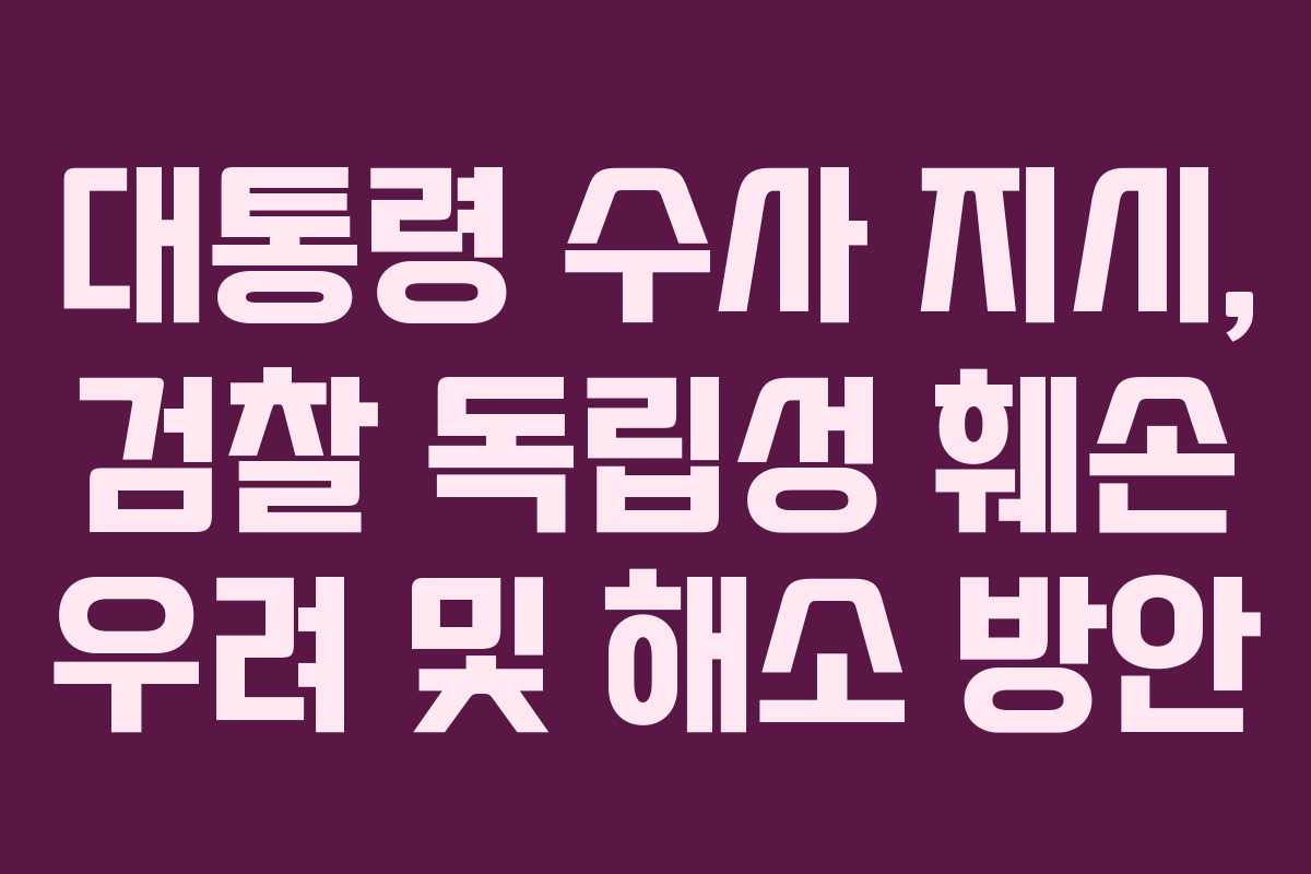 대통령-수사-지시,-검찰-독립성-훼손-우려-및-해소-방안